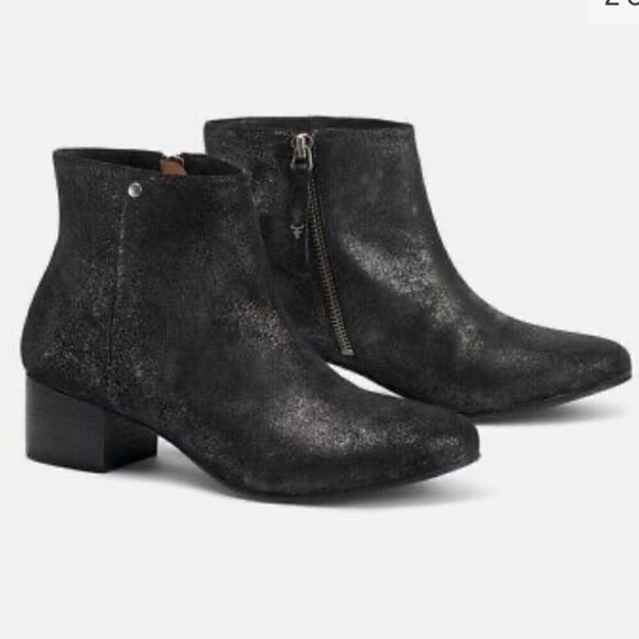 Trask Shoes - ‎Trask Metallic Suede Booties